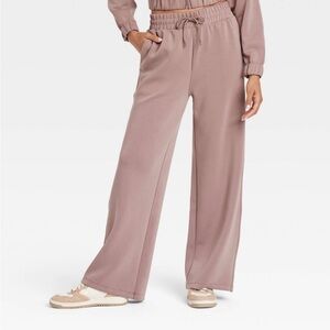 Women's Airy Sleek High-Rise Wide Leg Sweatpants - All In Motion Light Brown